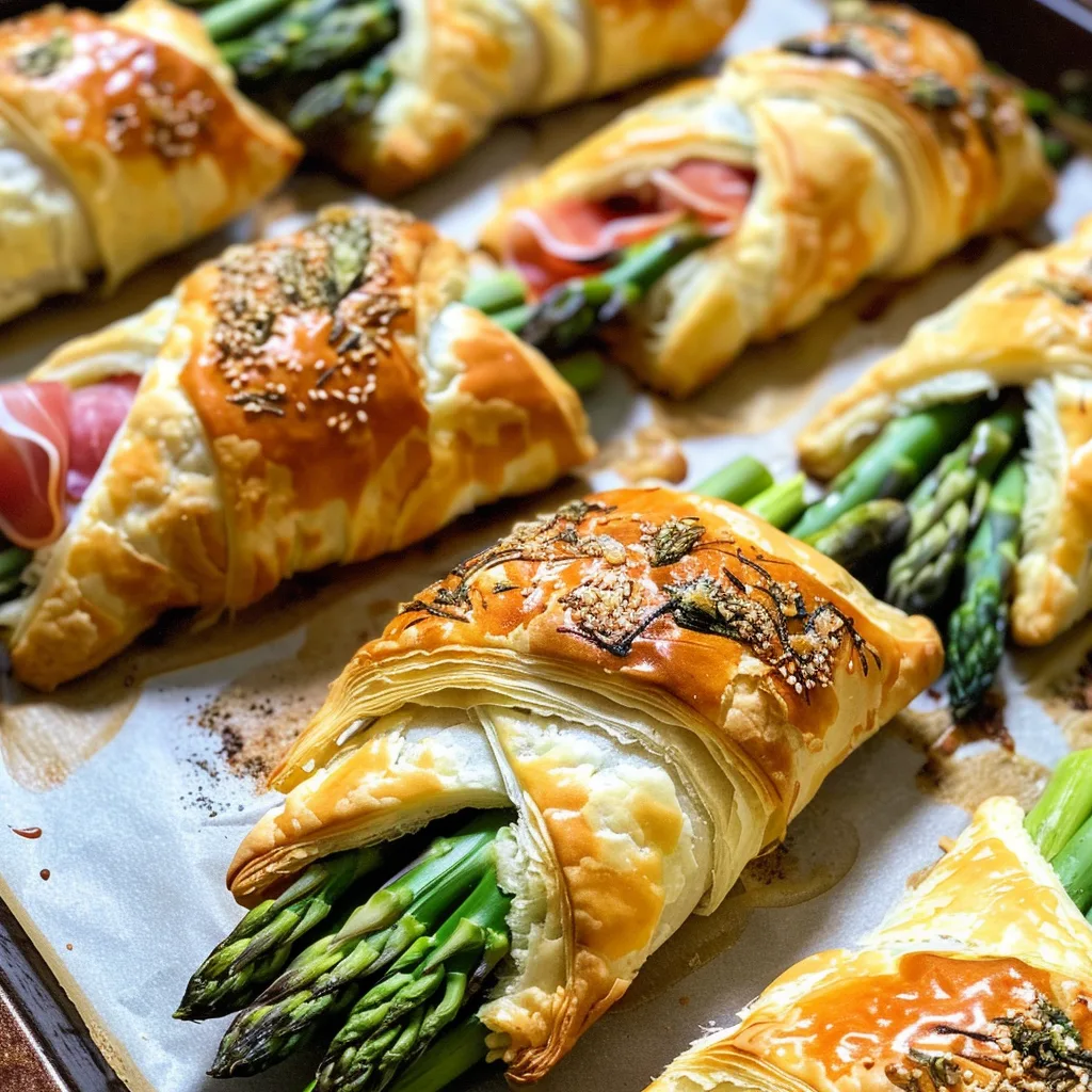 Prosciutto Asparagus Puff Pastry Bundles