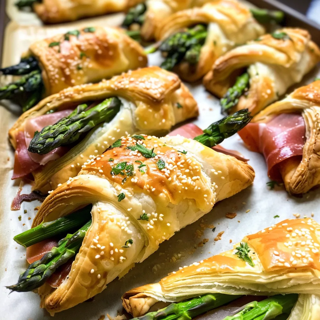 Prosciutto Asparagus Puff Pastry Bundles